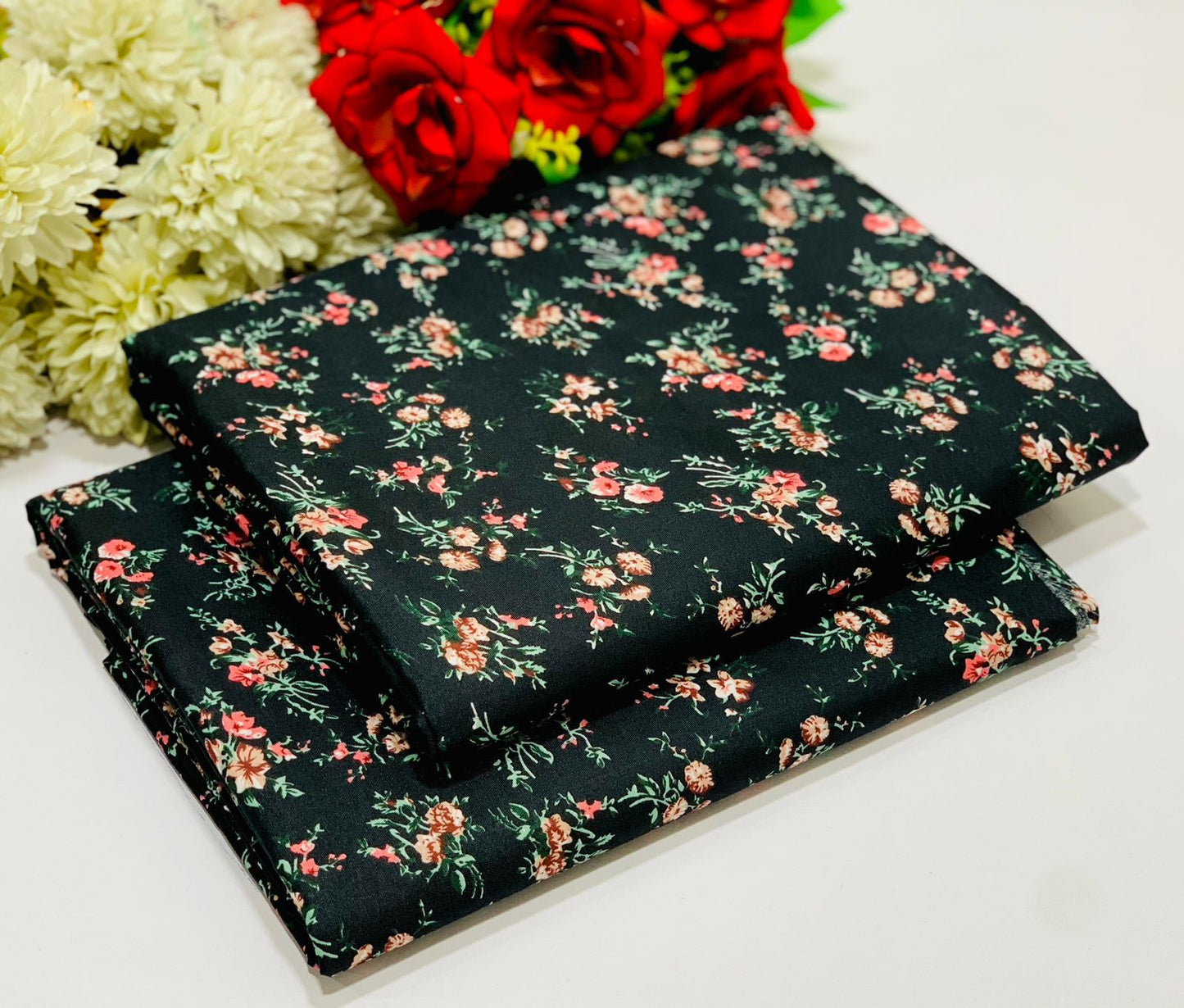 Floral Prints 2-Piece Women Suits Collection - Micro Polo Cotton