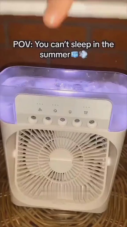 Large 10-Inch USB Electric Air Cooler Fan with Embossed Button, USB Charging & Night Sleeping Lamp with Adjustable Light Colors - Random Color Option | Shop Now