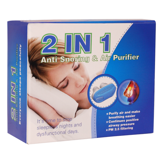 2 in 1 Anti Snoring Device Air Purifier Filter - Improves Breathing (Random Color)